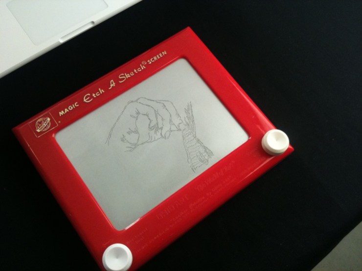 etch a sketch hand